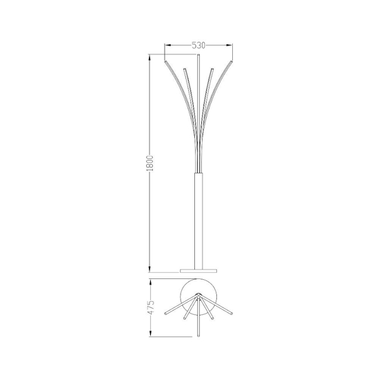 Lampada da terra design moderno led 3000k legno e metallo