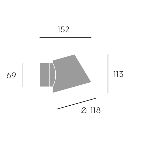 Applique per esterni bianca orientabile moderna ip65