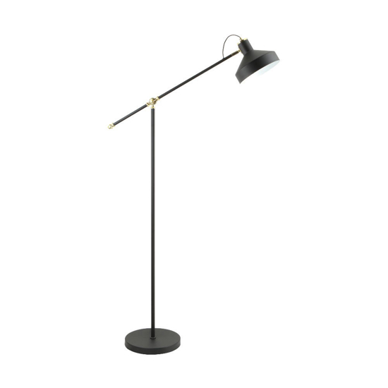 Lampada da terra metallo nero e oro orientabile per ufficio