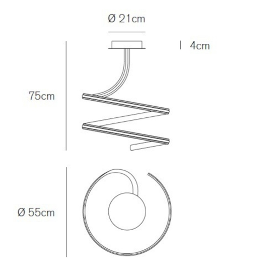Plafoniera led 3000k originale dimmerabile vivida ribbon