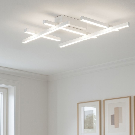 Plafoniera net bianca perenz led 30w cct design moderna