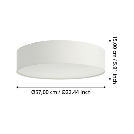 Romao z eglo plafoniera bianca moderna tonda led rgb cct 2700k a 6500k