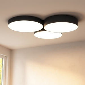 Barbano z eglo plafoniera moderna paralumi in tessuto led rgb cct da 2700k a 6500k