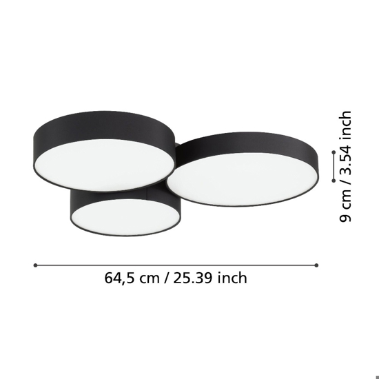 Barbano z eglo plafoniera moderna paralumi in tessuto led rgb cct da 2700k a 6500k