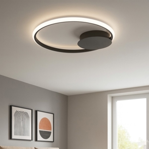 Plafoniera nera led 3000k circolare per soggiorno