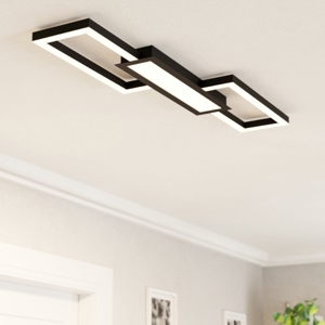 Eglo monirote plafoniera nera led 3000k a 6500k dimmerabile