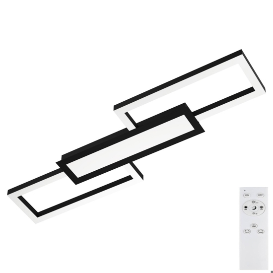 Eglo monirote plafoniera nera led 3000k a 6500k dimmerabile