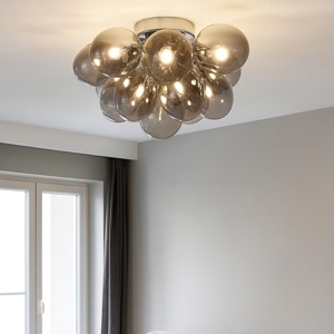 Maytoni plafoniera per cucina moderna balbo grappolo vetri fume trasparenti