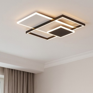 Plafoniera design moderna rettangolare grigio nero 46w 3000k dimmerabile