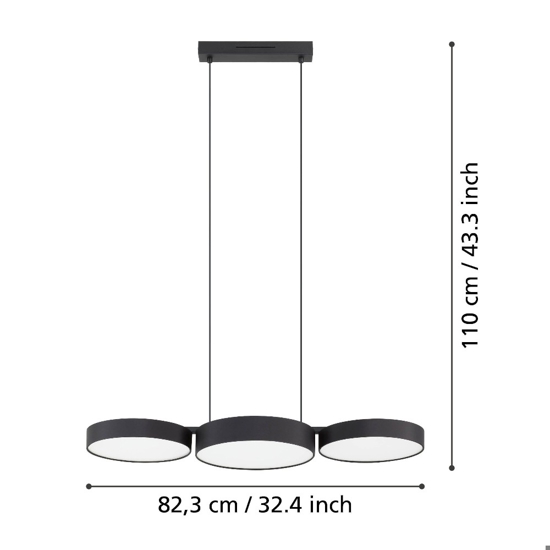 Barbano z eglo lampadario per tavolo cucina moderna led rgb da 2700k a 6500k