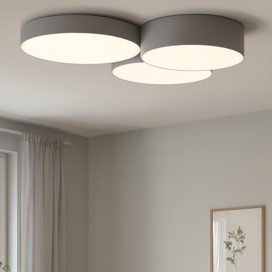 Barbano z eglo plafoniera moderna colore grigio led rgb cct da 2700k a 6500k