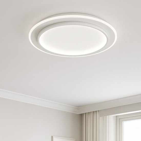 Gea luce dharma plafoniera moderna led 40w 3000k bianca doppio cerchio