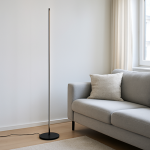 Piantana da terra gea luce ebony led 3000k nera per salotto