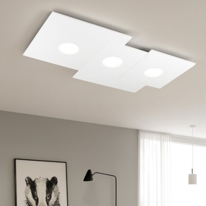Top light plate plafoniera per cucina moderna squadrata bianca