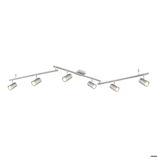 Plafoniera 6 luci con faretti orientabili grigio