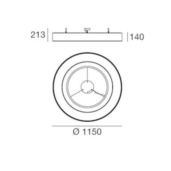 Grande plafoniera led anello bianco dimmerabile stilnovo saturn
