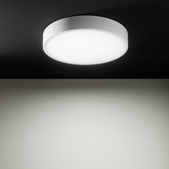 Plafoniera led 25w 3000k linea light box sr bianca rotonda