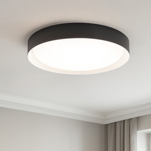 Plafoniera led 12w crew-2 3000k nero bianco linea light