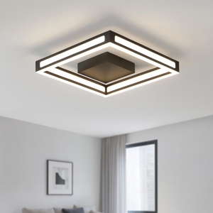 Plafoniera quadrata nera led 13w 3000k moderna altaflor eglo