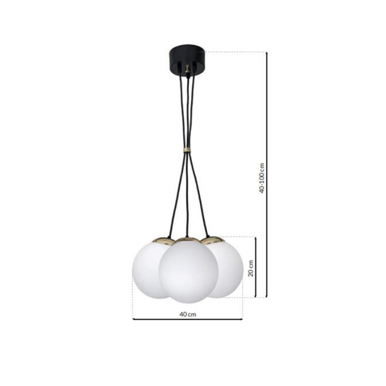 Lampadario per stanza da letto grappolo sfere in vetro fp