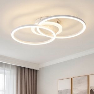 Plafoniera cerchi bianca moderna led 25w 4000k dimmerabile per cucina