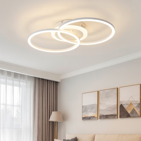 Plafoniera cerchi bianca moderna led 25w 4000k dimmerabile per cucina