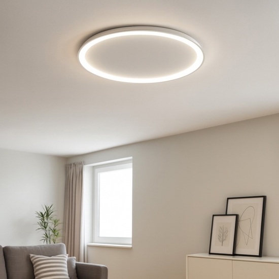 Plafoniera vivida lifering-o bianca ovale led 3000k 4000k