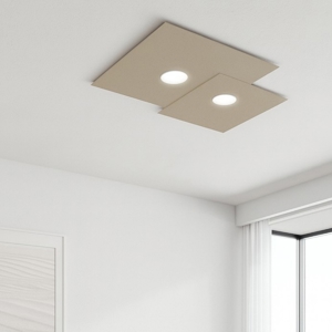 Plafoniera moderna sabbia squadrata top light plate