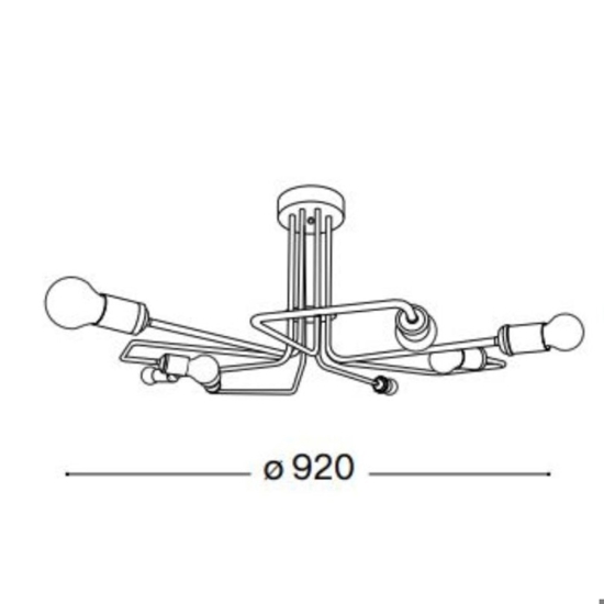 Ideal lux plafoniera moderna triumph pl8 ottone otto luci per salotto