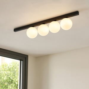 Ideal lux binomio pl4 plafoniera moderna nera