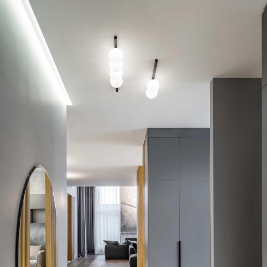 Ideal lux binomio pl4 plafoniera moderna nera