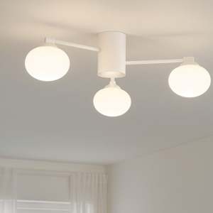 Hermes pl3 d90 ideal lux plafoniera moderna tre vetri bianchi per salotto