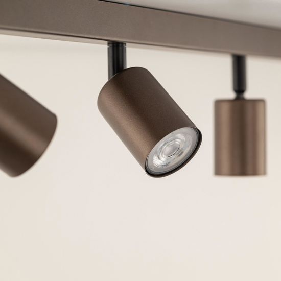 Plafoniera marrone da cucina con faretti orientabili