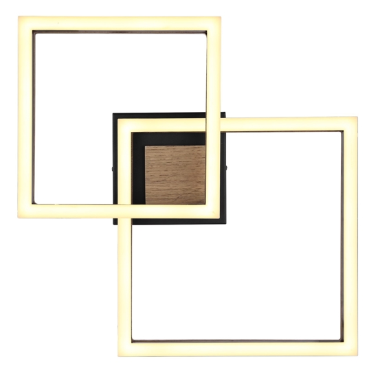 Plafoniera in legno con luci orientabili led 18w 3000k