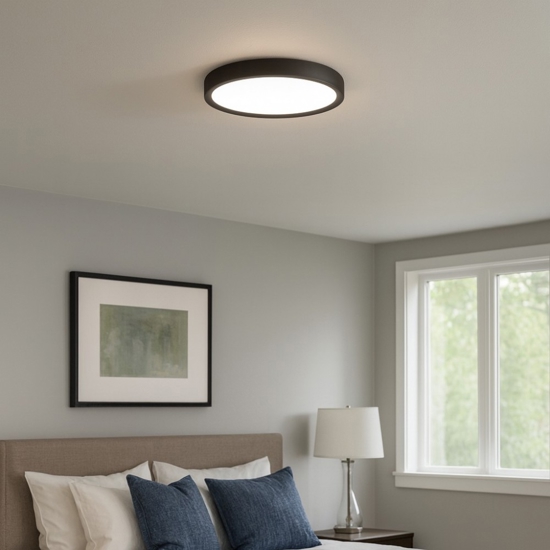 Linea light tara plafoniera led 3000k nera 50cm ip40