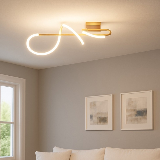 Plafoniera led 3000k per camera da letto design con tubo silicone