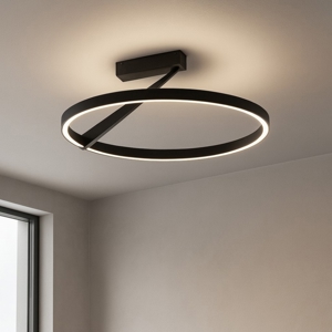 Plafoniera cerchio nera led 35w 2700k 3000k 4000k design moderna