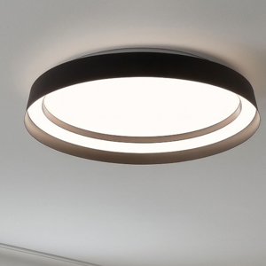 Plafoniera tonda nera moderna led 38w 2700k 4000k