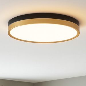 Plafoniera nero oro rotonda 50cm led 38w 3000k