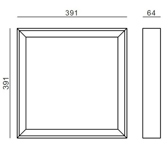 Tara linea light plaofniera led 26w 3000k bianca quadrata