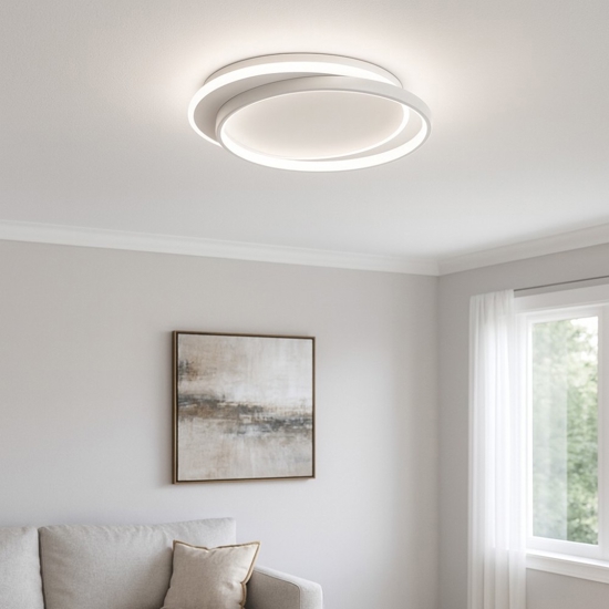Gea luce christine plafoniera led 3000k tonda per salotto