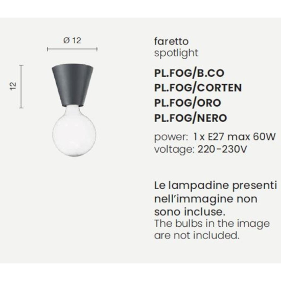 Ondaluce pl fog plafoniera moderna bianca minimalista