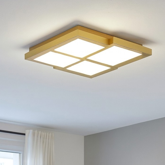 Ondaluce pl passpartou plafoniera quadrata led oro