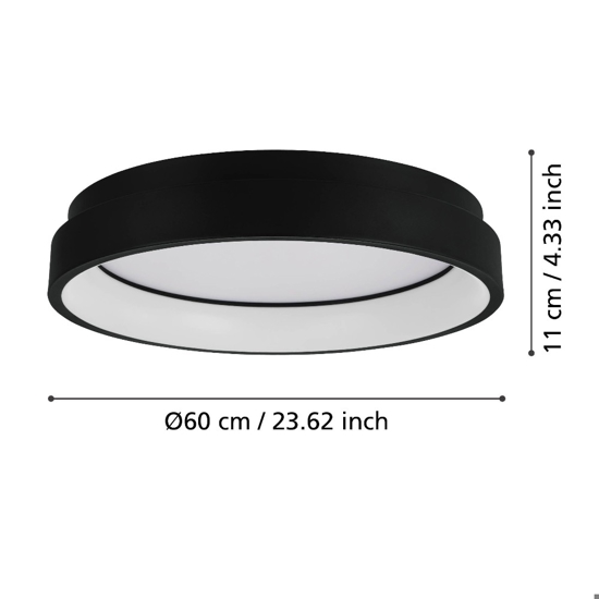 Marghera z eglo plafoniera rotonda dimmerabile led rgb 2700k a 6500k