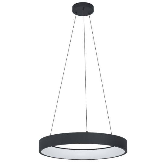 Marghera z eglo lampadario moderno tondo nero led rgb da 2700k a 6500k