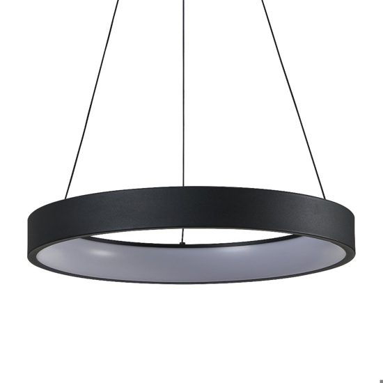 Marghera z eglo lampadario moderno tondo nero led rgb da 2700k a 6500k