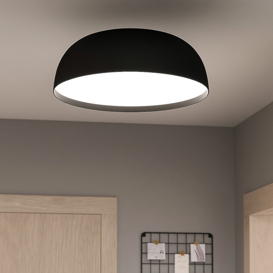 Tollos z eglo plafoniera moderna smart nera led rgb cct da 2700k a 6500k