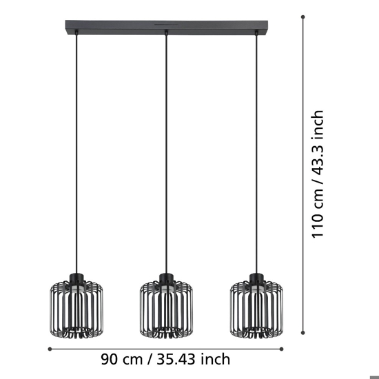 Ginestrone z eglo lampadario da cucina 3 luci led rgb cct da 2700k a 6500k