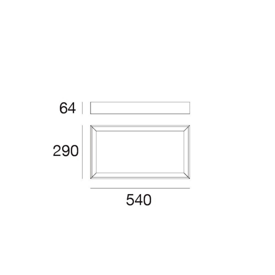 Plafoniera led 3000k nera rettnagolare linea light tara