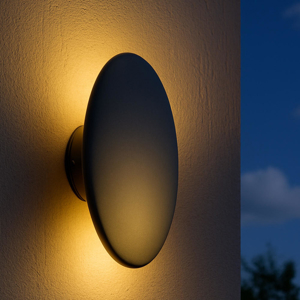 Applique rotonda da esterno balcone moderno grafite led 18w 3000k